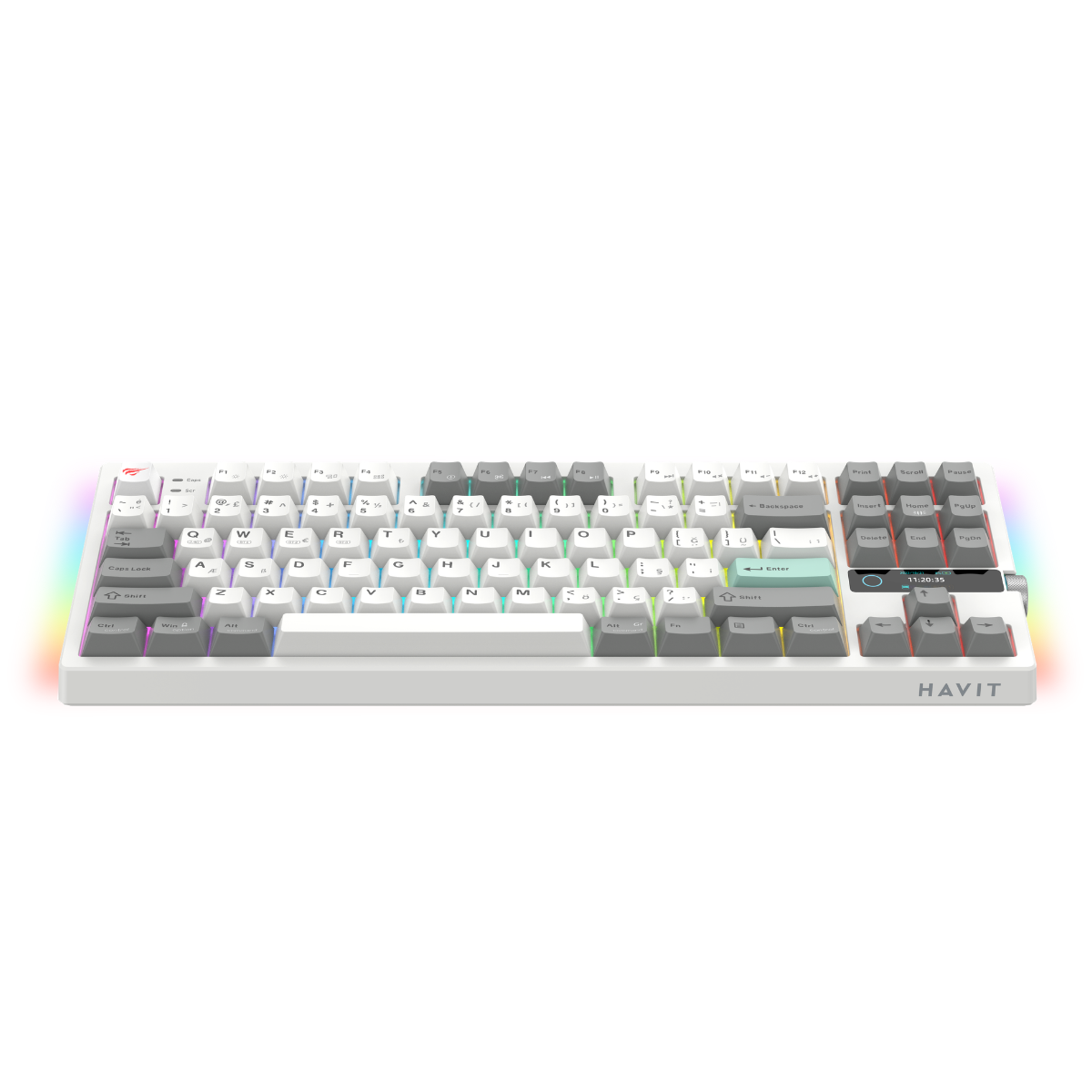 Havit Gamenote KB909L RGB Kablosuz Mekanik Klavye - Beyaz