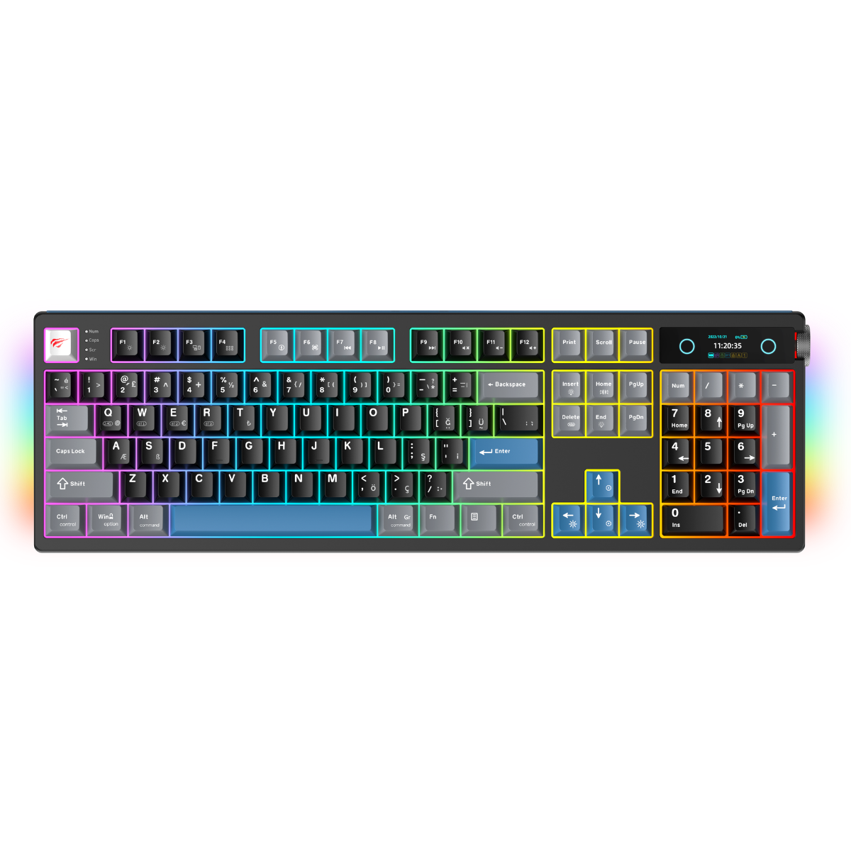 Havit Gamenote KB912L RGB Kablosuz Mekanik Klavye - Siyah