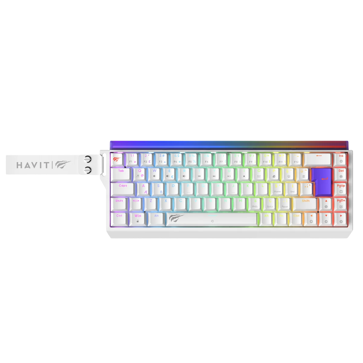 Havit Gamenote KB921L Pro-TUR RGB Mekanik Manyetik Oyuncu Klavyesi - Beyaz