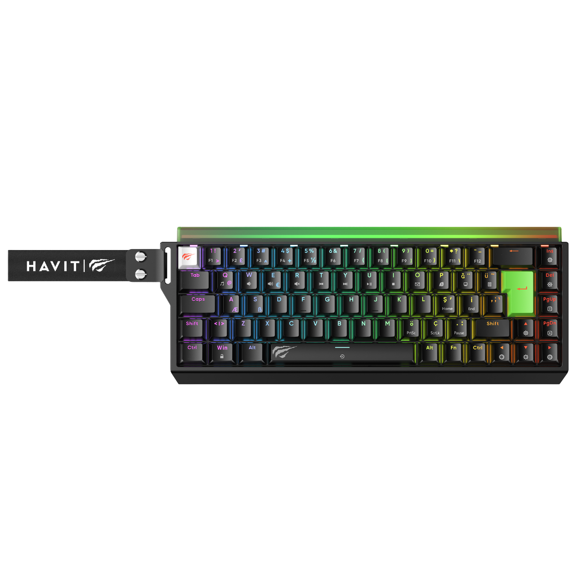 Havit Gamenote KB921L Pro-TUR RGB Mekanik Manyetik Oyuncu Klavyesi - Siyah