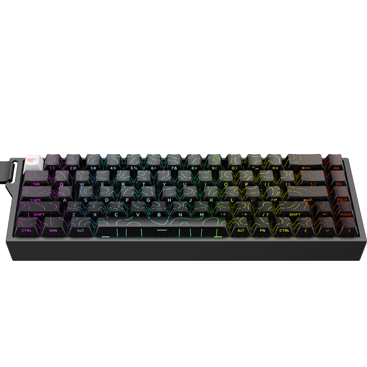 Havit Gamenote KB922L RGB Manyetik Klavye 68 Tuş PBT Keycap Full Rollover - Siyah