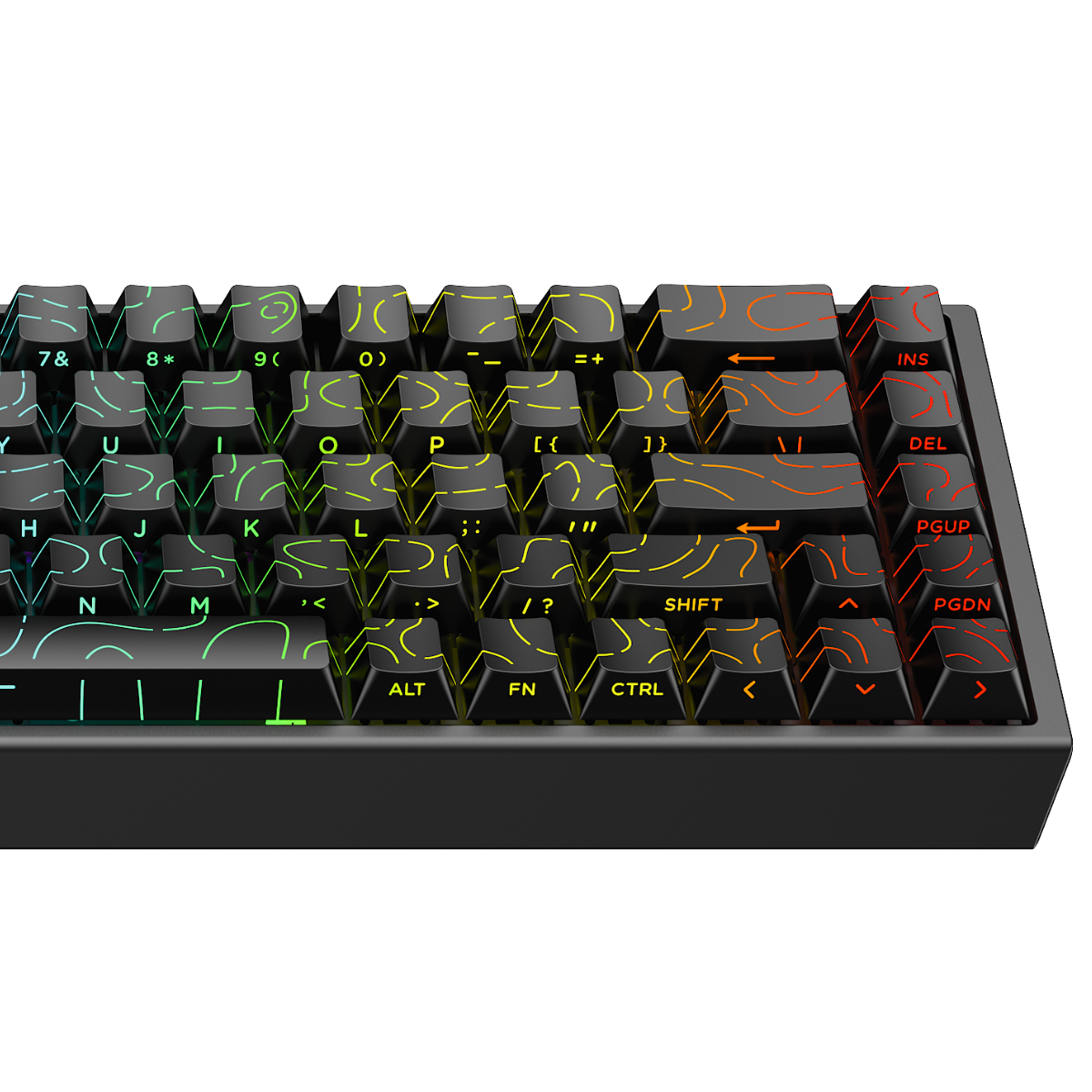 Havit Gamenote KB922L RGB Manyetik Klavye 68 Tuş PBT Keycap Full Rollover - Siyah