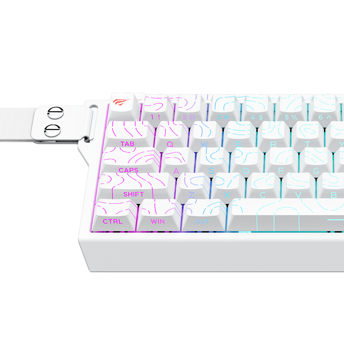 Havit Gamenote KB922L RGB Mekanik Klavye 68 Tuş PBT Keycap Full Rollover - Beyaz