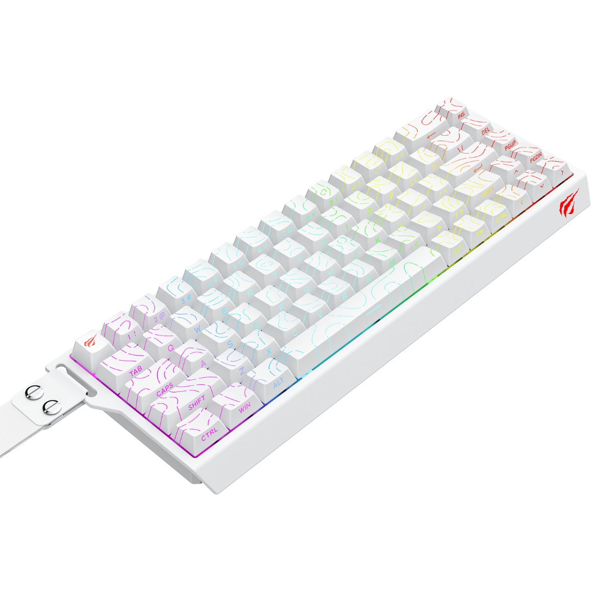 Havit Gamenote KB922L RGB Mekanik Klavye 68 Tuş PBT Keycap Full Rollover - Beyaz