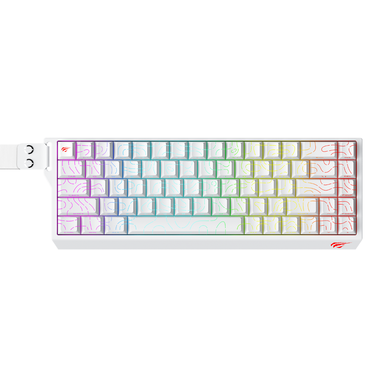 Havit Gamenote KB922L RGB Mekanik Klavye 68 Tuş PBT Keycap Full Rollover - Beyaz