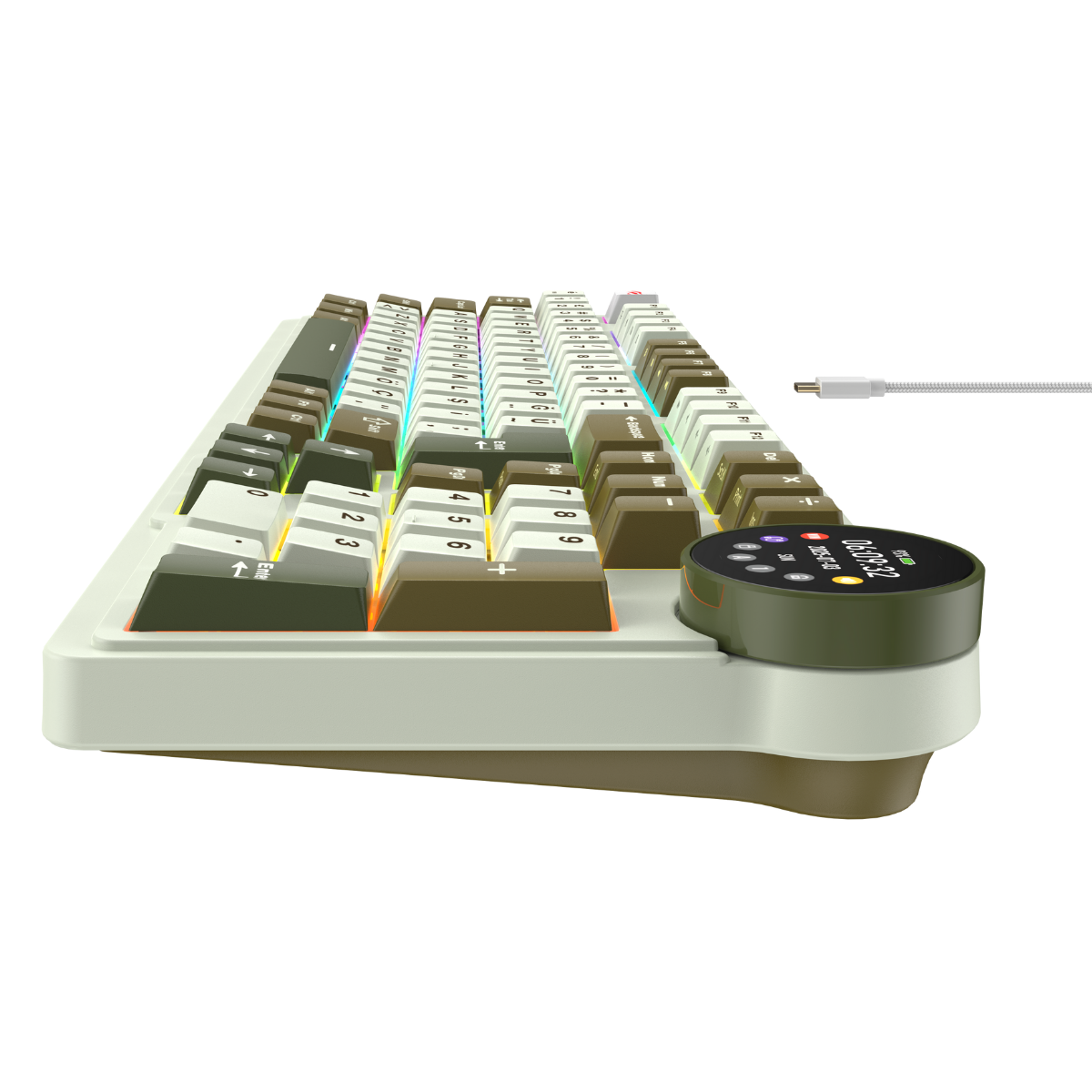 Havit Gamenote KB923L Pro Kablosuz Mekanik RGB Oyuncu Klavyesi TFT Ekranlı - Kahverengi