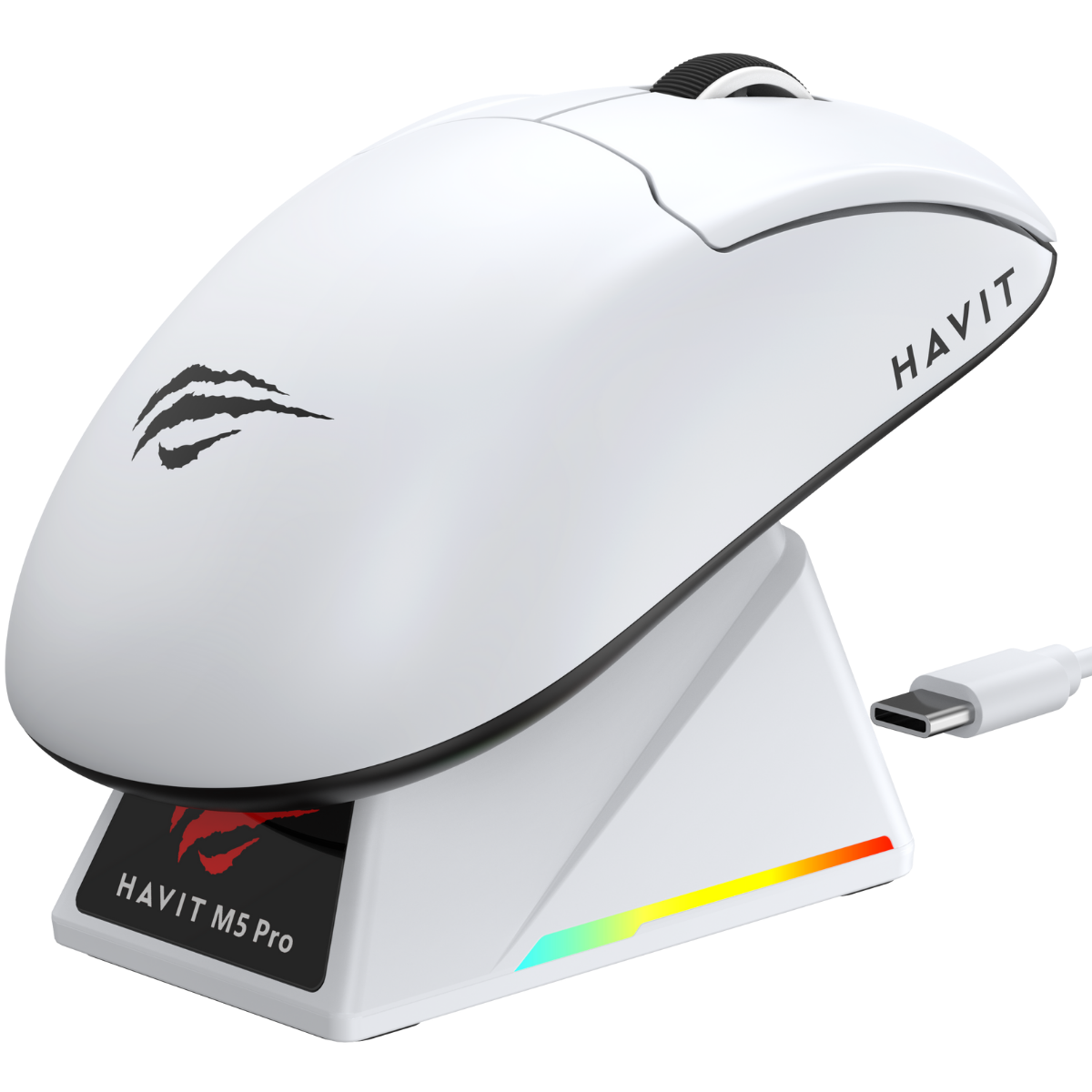 HAVİT GAMENOTE M5 PRO SUPERLİGHT WİRELESS GAMİNG MOUSE - EKRANLI PAW3950 - BEYAZ