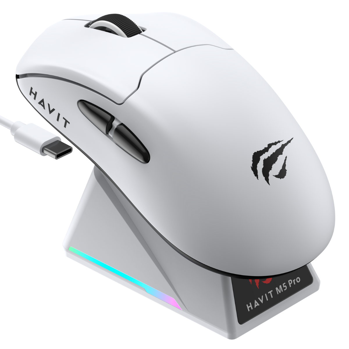 HAVİT GAMENOTE M5 PRO SUPERLİGHT WİRELESS GAMİNG MOUSE - EKRANLI PAW3950 - BEYAZ