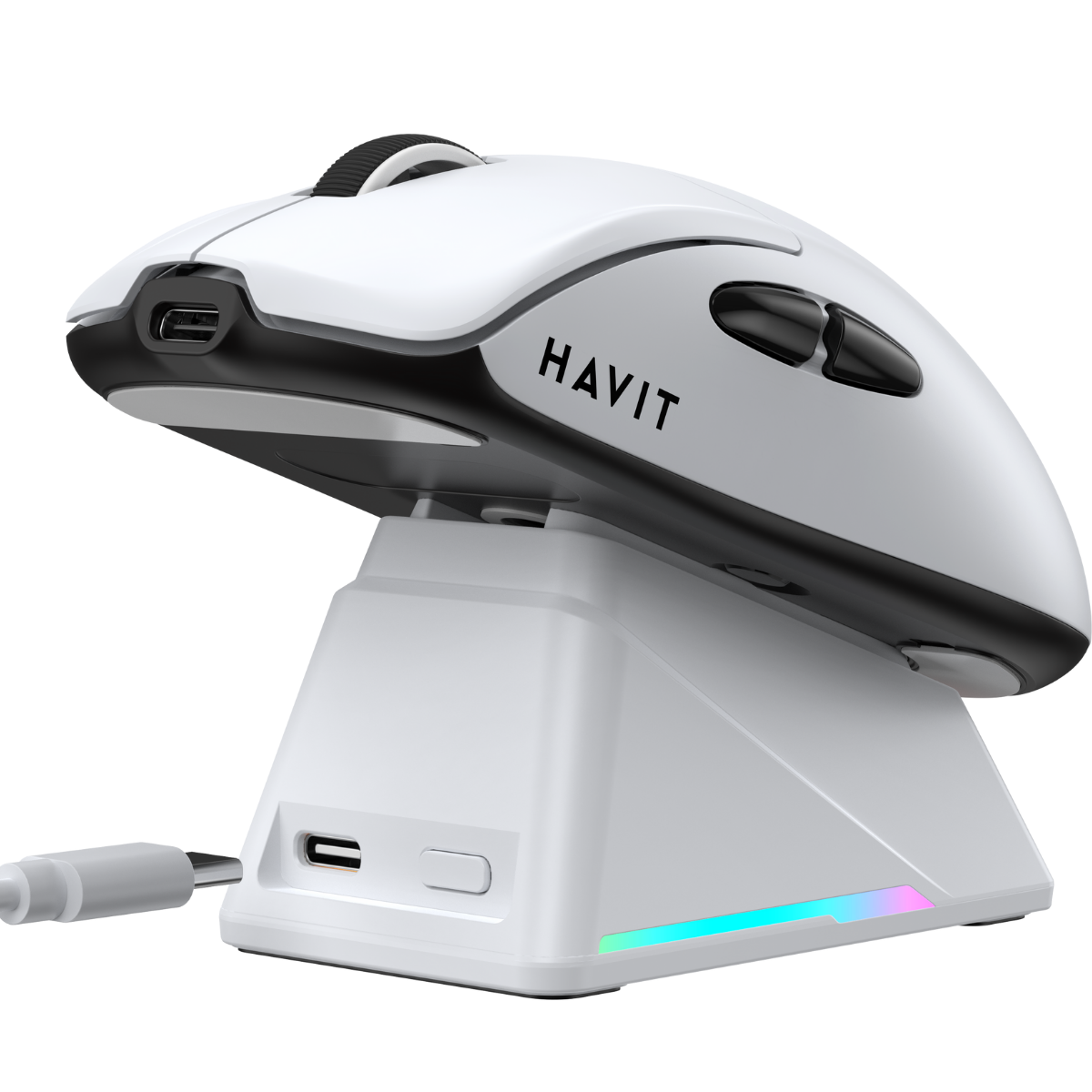 HAVİT GAMENOTE M5 PRO SUPERLİGHT WİRELESS GAMİNG MOUSE - EKRANLI PAW3950 - BEYAZ