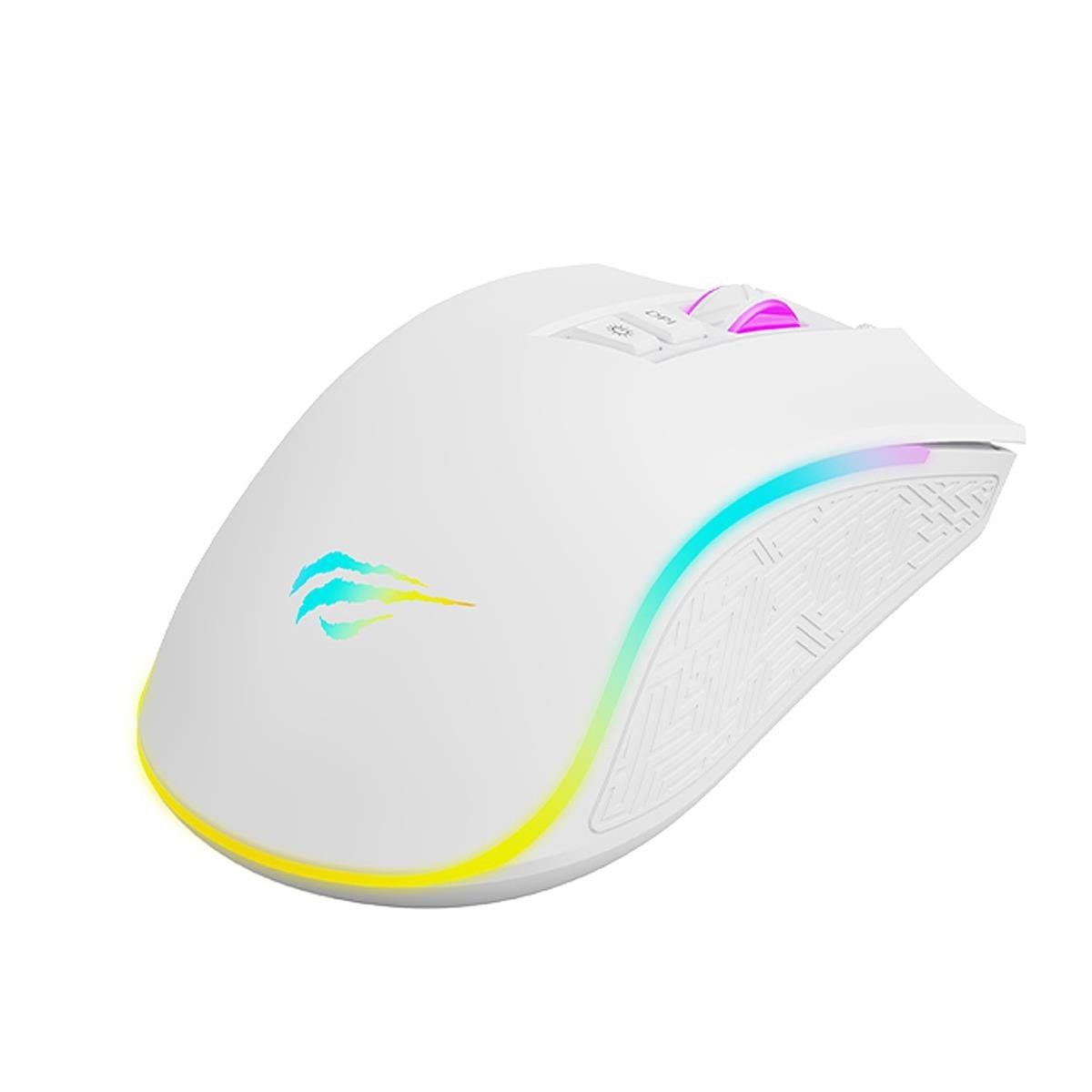 Havit Gamenote MS1034-V2 RGB Gaming Makrolu Programlanabilir Oyuncu Mouse - Beyaz