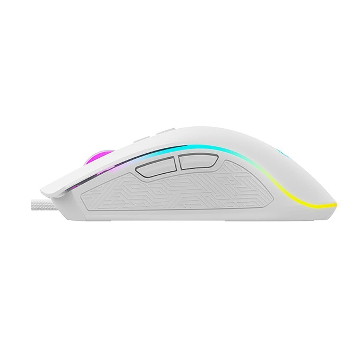 Havit Gamenote MS1034-V2 RGB Gaming Makrolu Programlanabilir Oyuncu Mouse - Beyaz