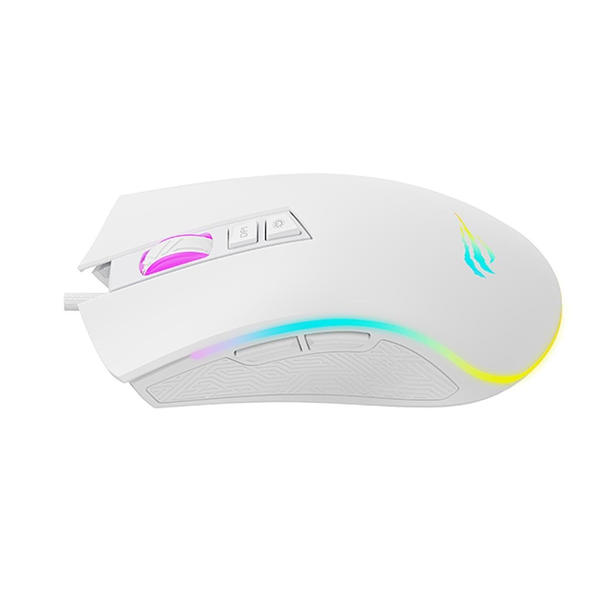 Havit Gamenote MS1034-V2 RGB Gaming Makrolu Programlanabilir Oyuncu Mouse - Beyaz