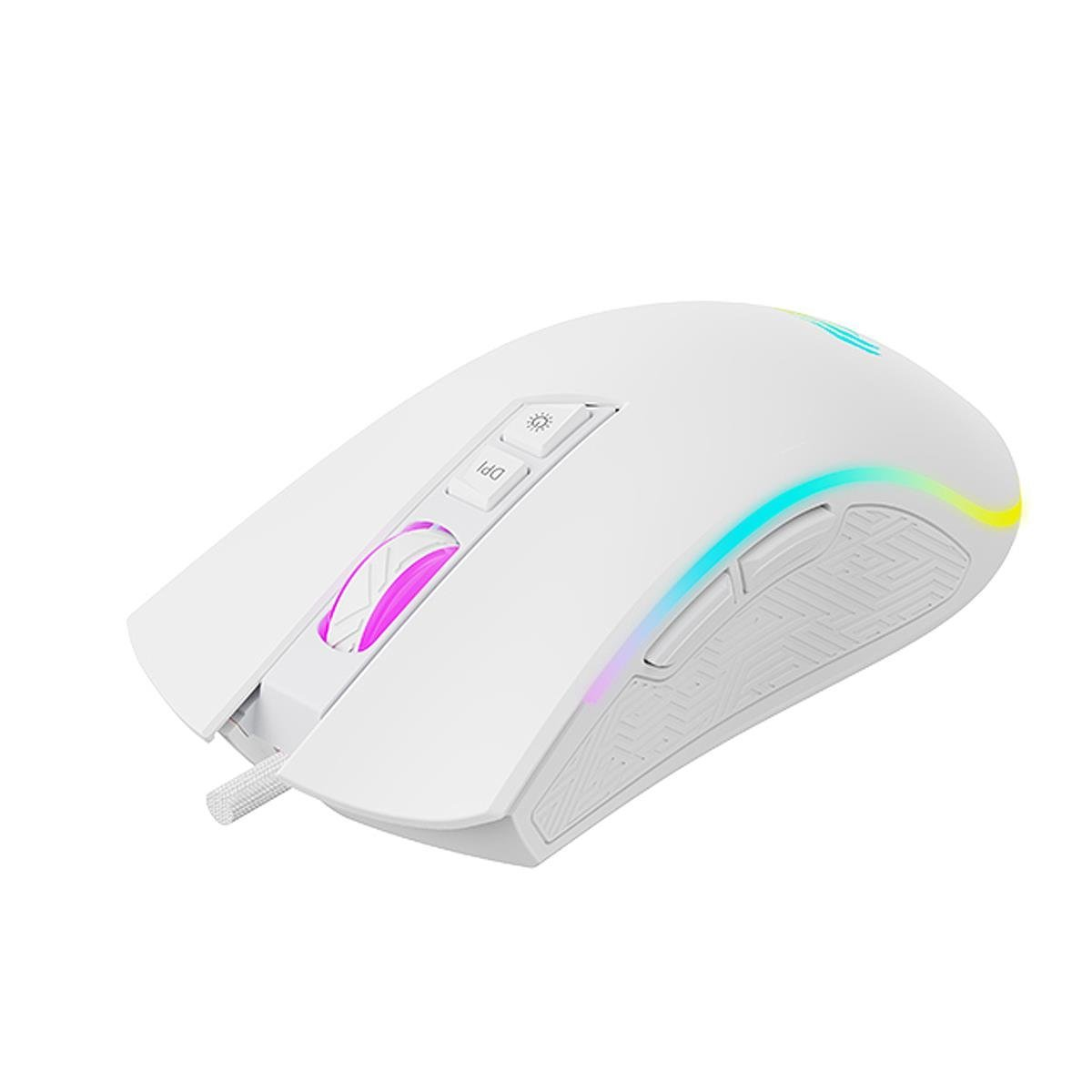 Havit Gamenote MS1034-V2 RGB Gaming Makrolu Programlanabilir Oyuncu Mouse - Beyaz