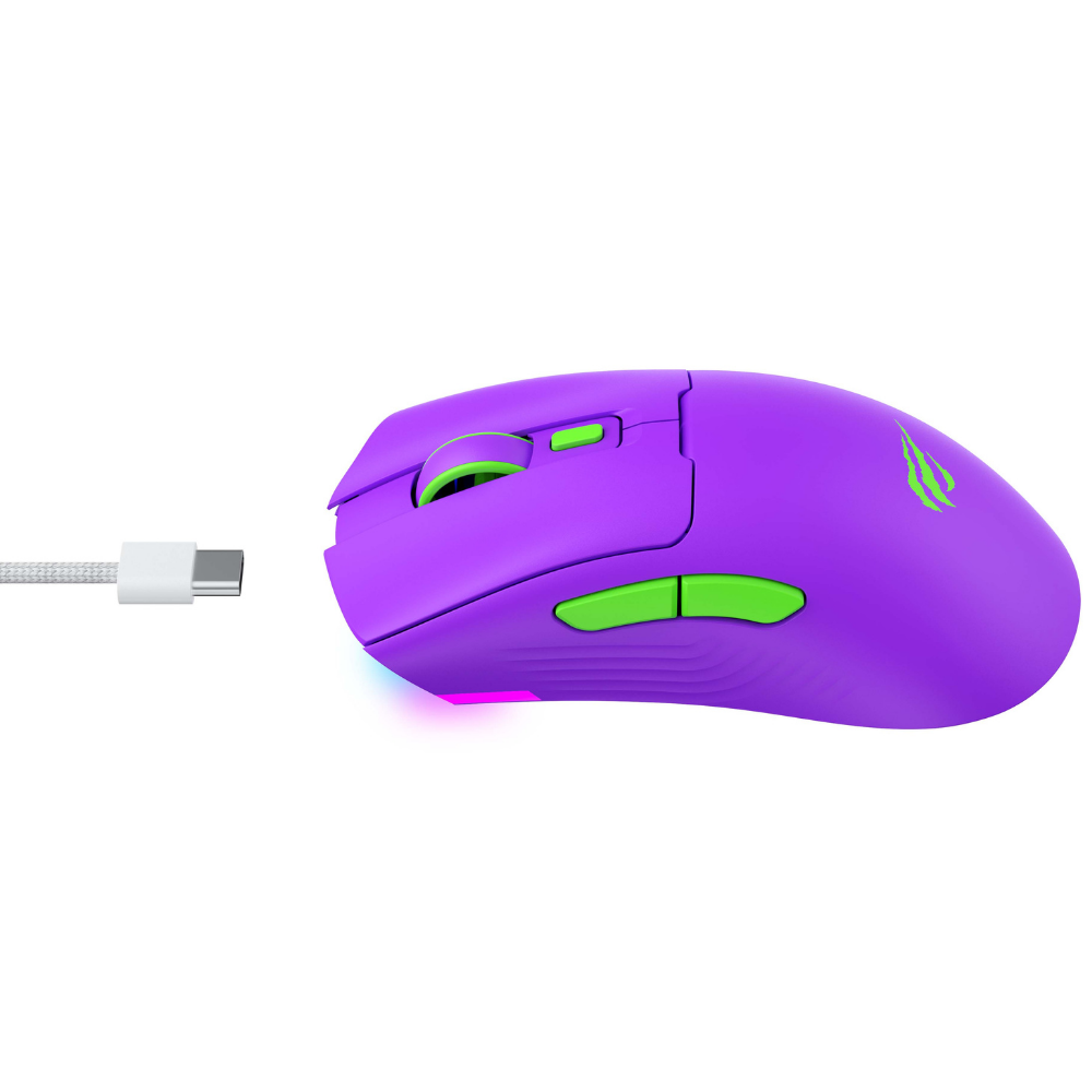 Havit Gamenote MS966WB Profesyonel RGB Wireless Gaming Mouse 4 Modlu - Mor