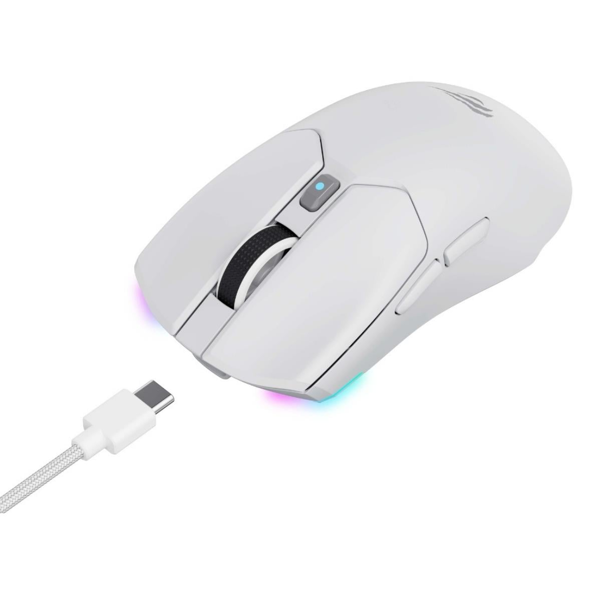 Havit Gamenote MS974WB Tri-Mode RGB Kablosuz Gaming Mouse - Beyaz