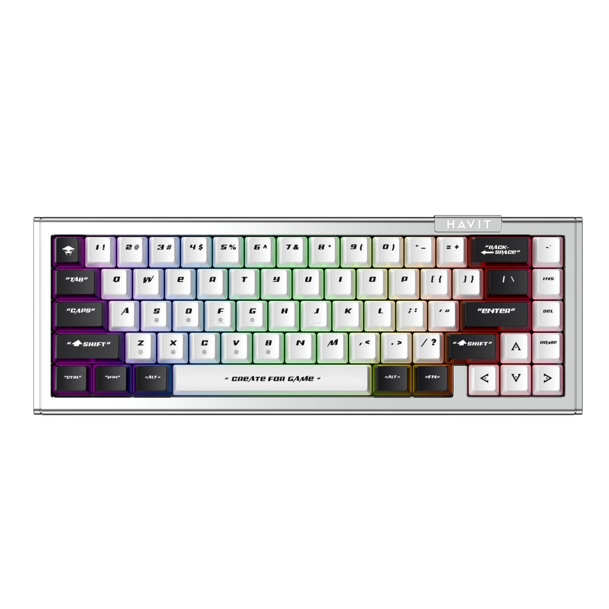 Havit Kraken Astralforce-2 RGB Aydınlatmalı 67 Tuşlu Mekanik Gaming Klavye - Siyah Beyaz