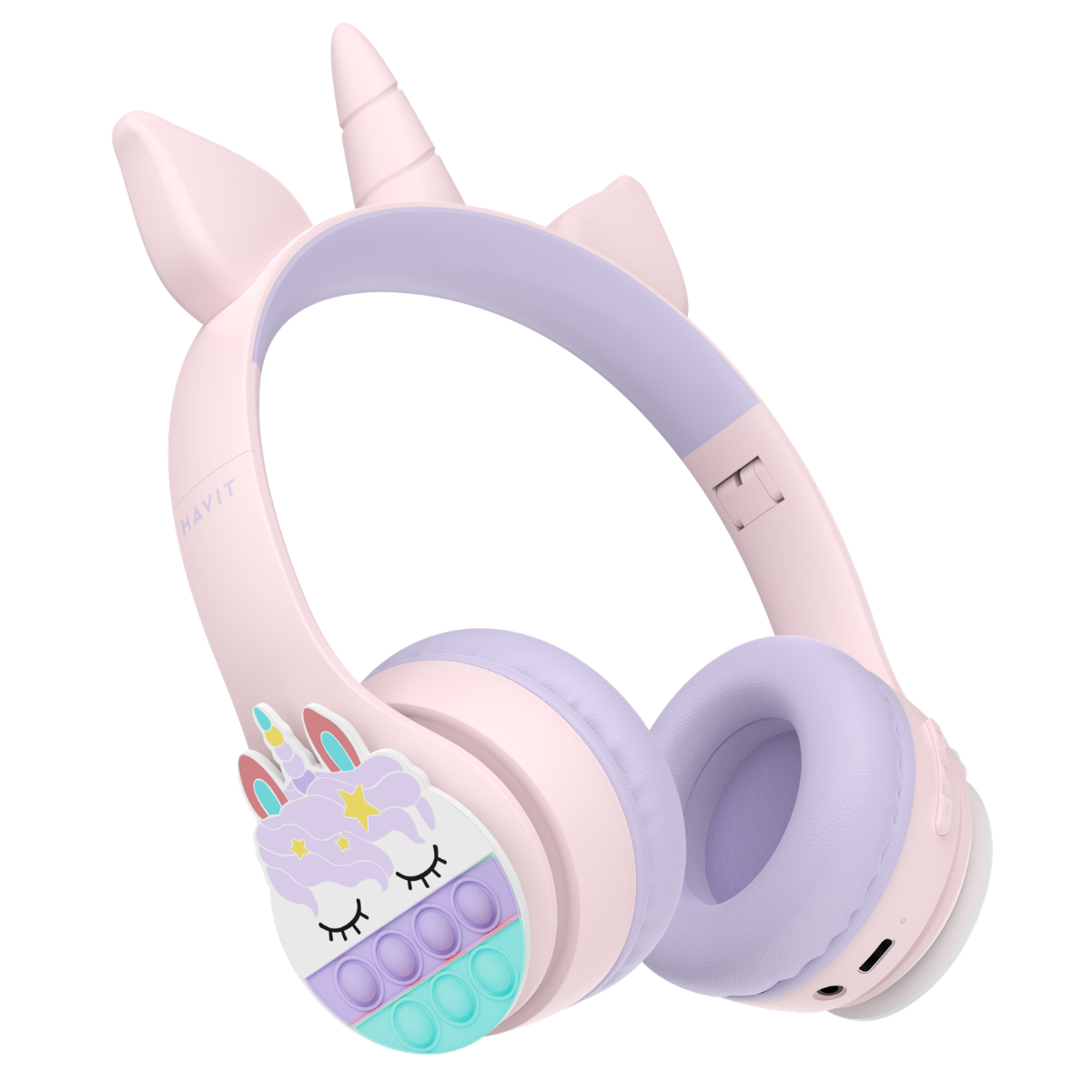 Havit H626BT PRO Kulaküstü Çocuk Bluetooth Kulaklık - Unicorn Design - Pembe