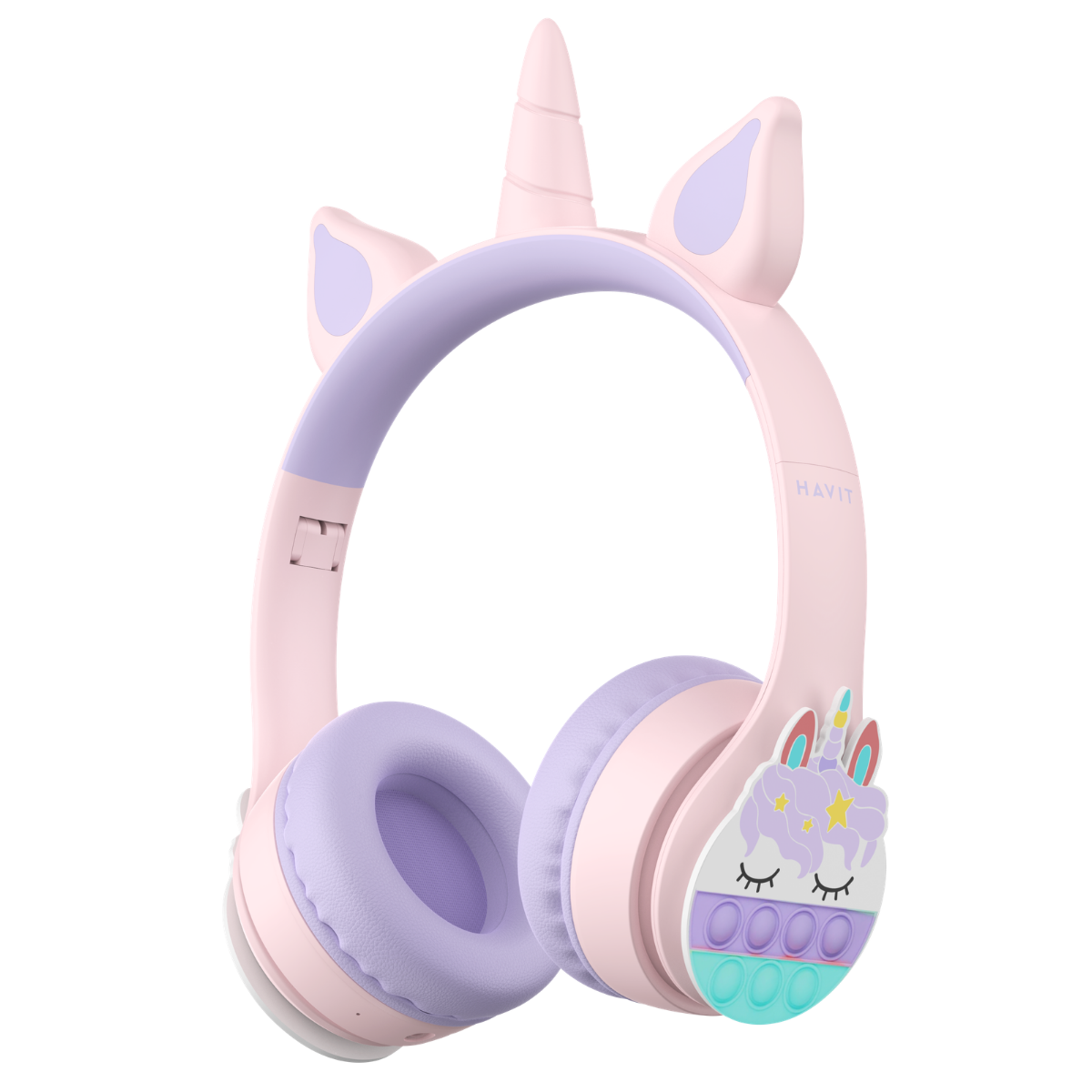 Havit H626BT PRO Kulaküstü Çocuk Bluetooth Kulaklık - Unicorn Design - Pembe