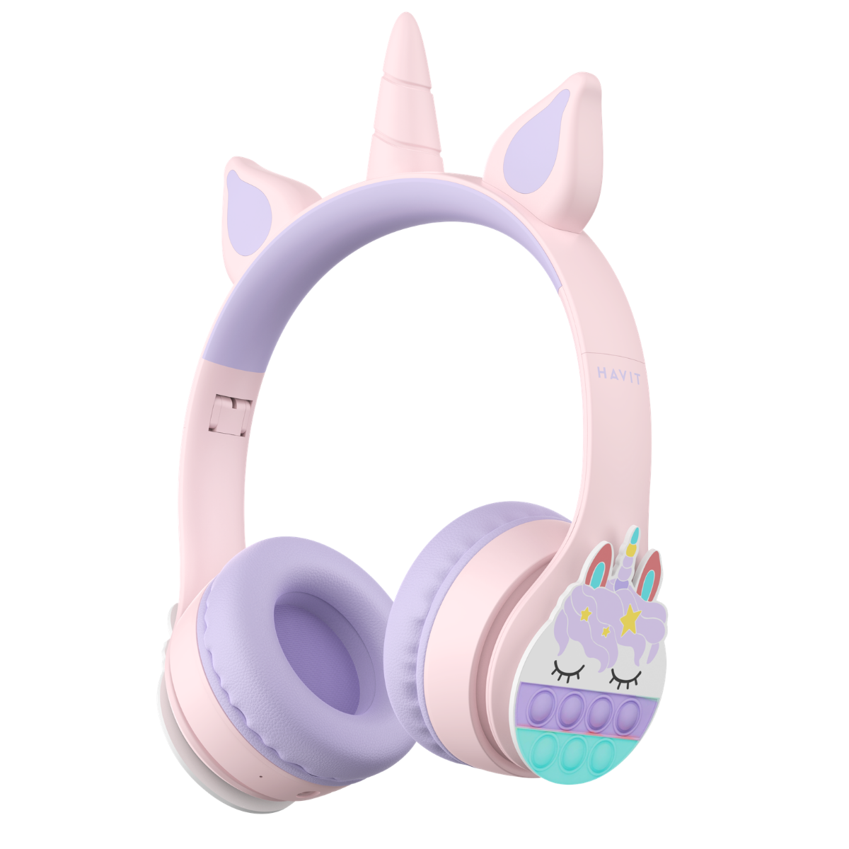 Havit H626BT PRO Kulaküstü Çocuk Bluetooth Kulaklık - Unicorn Design - Pembe