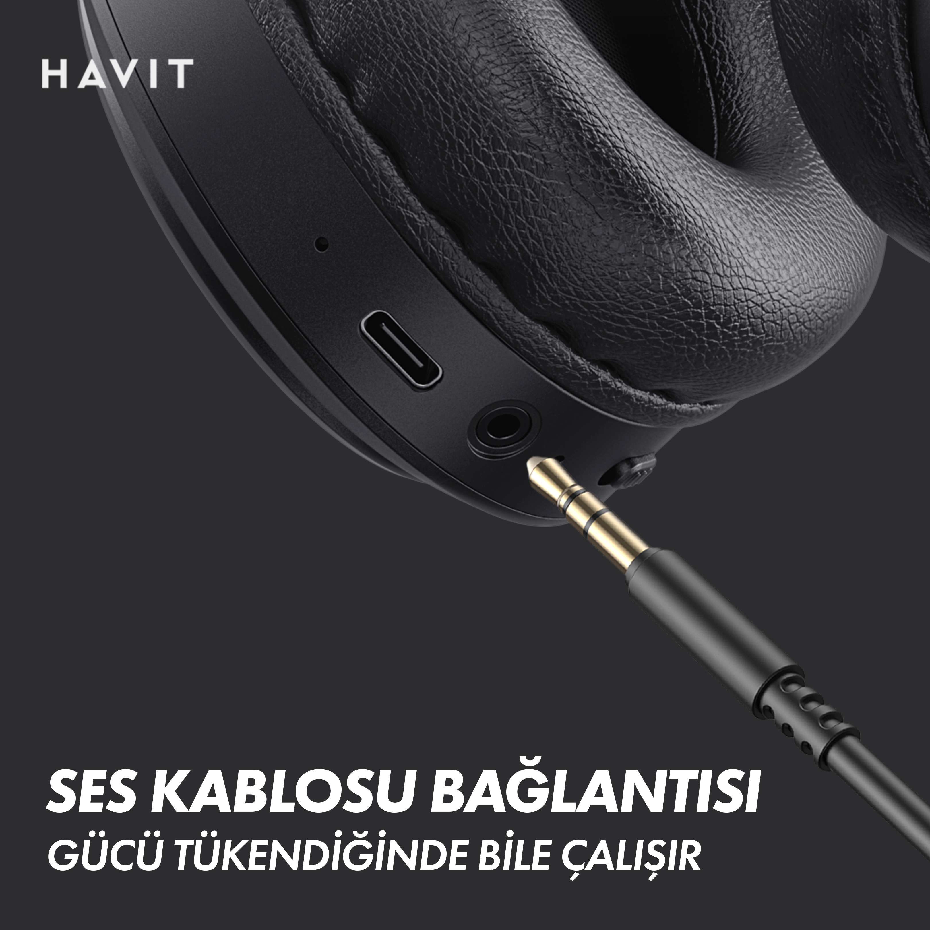 Havit H633BT Bluetooth Kafa Üstü Kulaklık - Siyah