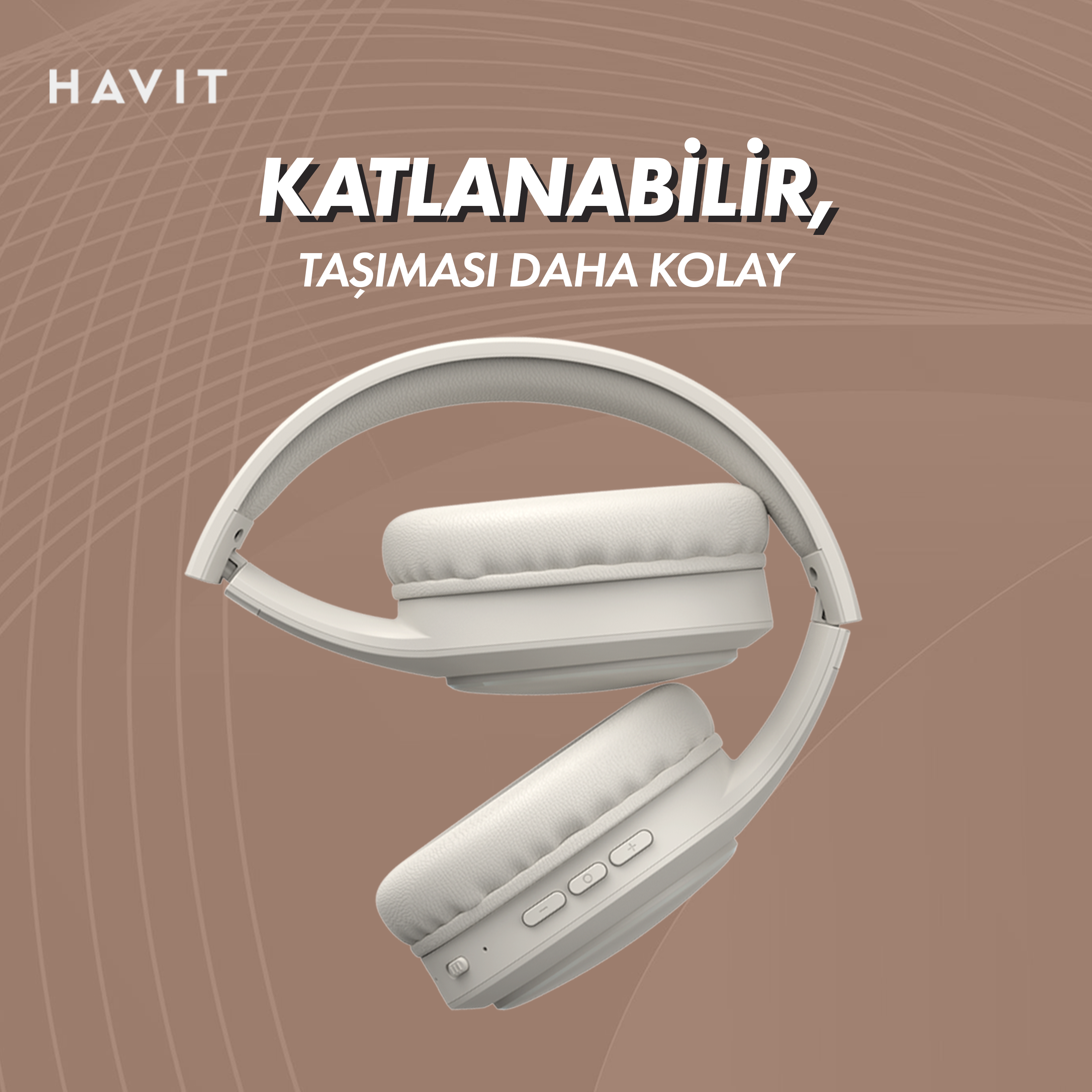 Havit H633BT Bluetooth Kafa Üstü Kulaklık - Bej