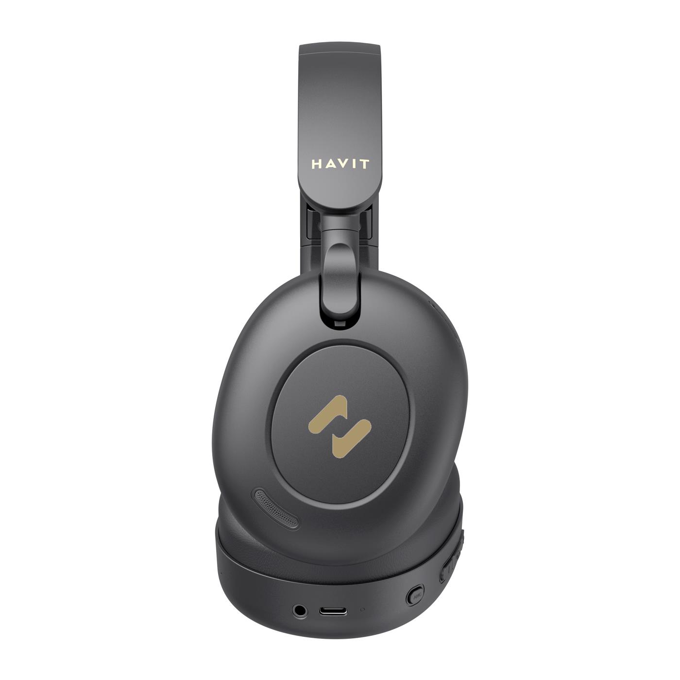 Havit H655BT Pro Hi-Res Anc Kulaküstü Bluetooth Kulaklık - 80 Saat Batarya, Aı Gürültü Önleme-Siyah