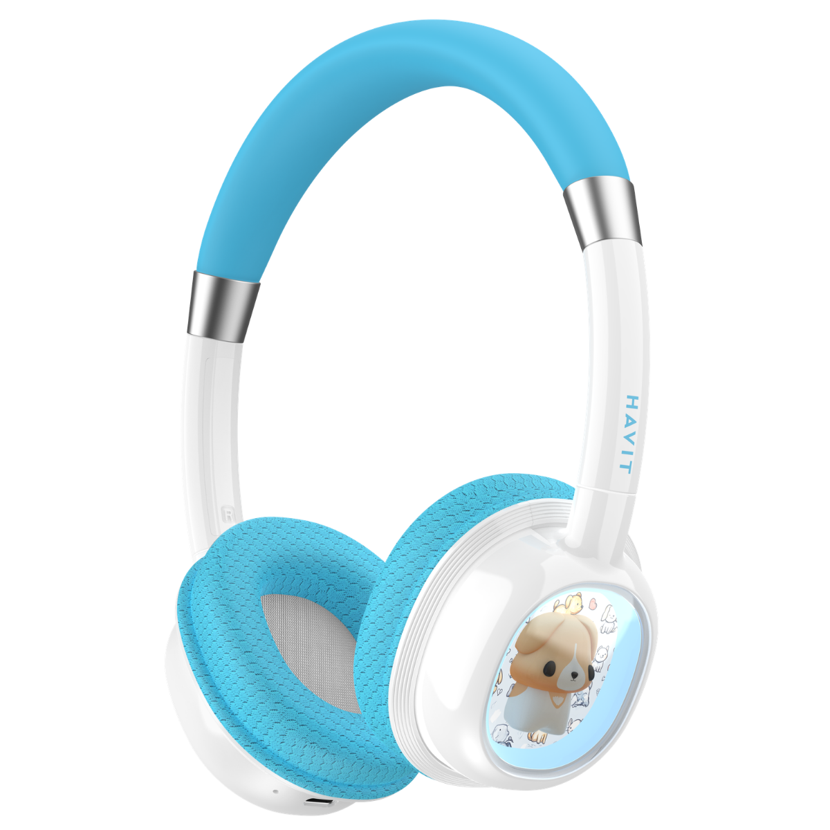 Havit H698BT Bluetooth Kulak Üstü Işıklı Çocuk Kulaklığı- Mavi