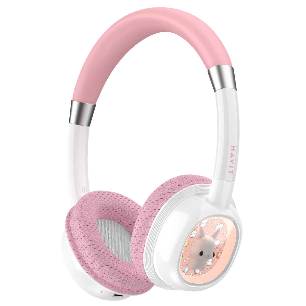 Havit H698BT Bluetooth Kulak Üstü Işıklı Çocuk Kulaklığı- Pembe