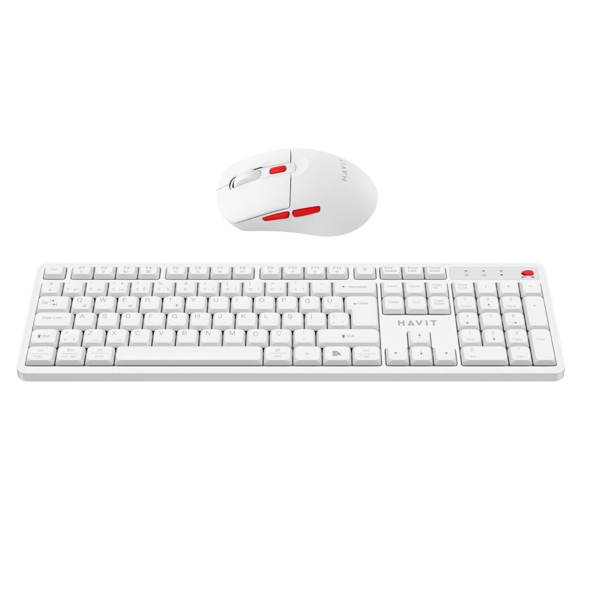 HAVIT KB261WB KABLOSUZ 2.4GHZ  KLAVYE MOUSE SET BEYAZ