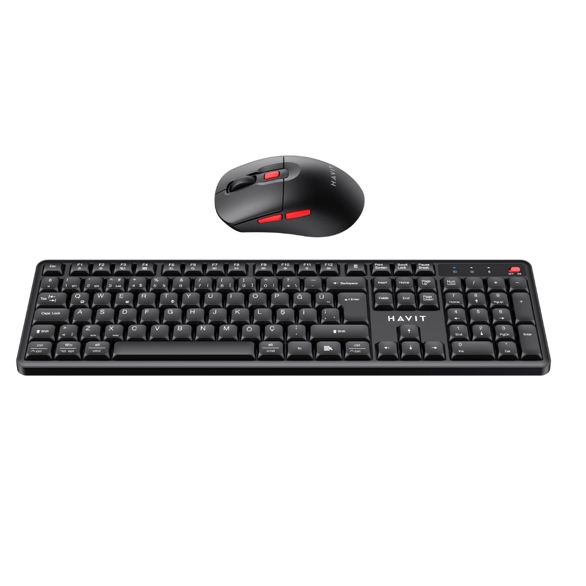 HAVIT KB261WB KABLOSUZ 2.4GHZ  KLAVYE MOUSE SET SİYAH