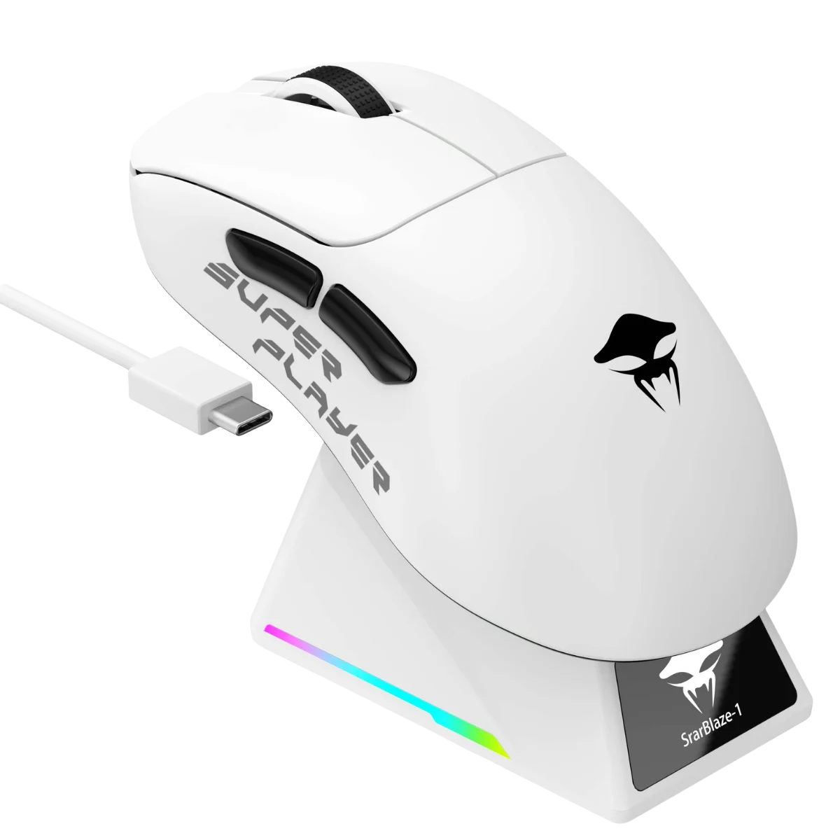 Havit Kraken StarBlaze-1 RGB Kablosuz Gaming Mouse 26000 DPI, PAW3395, Ekranlı Stant - Beyaz