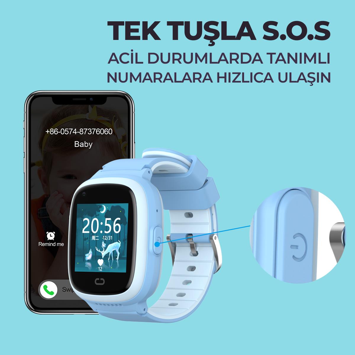 Havit KW11 4G Sim Kartlı Akıllı Çocuk Saati - Mavi