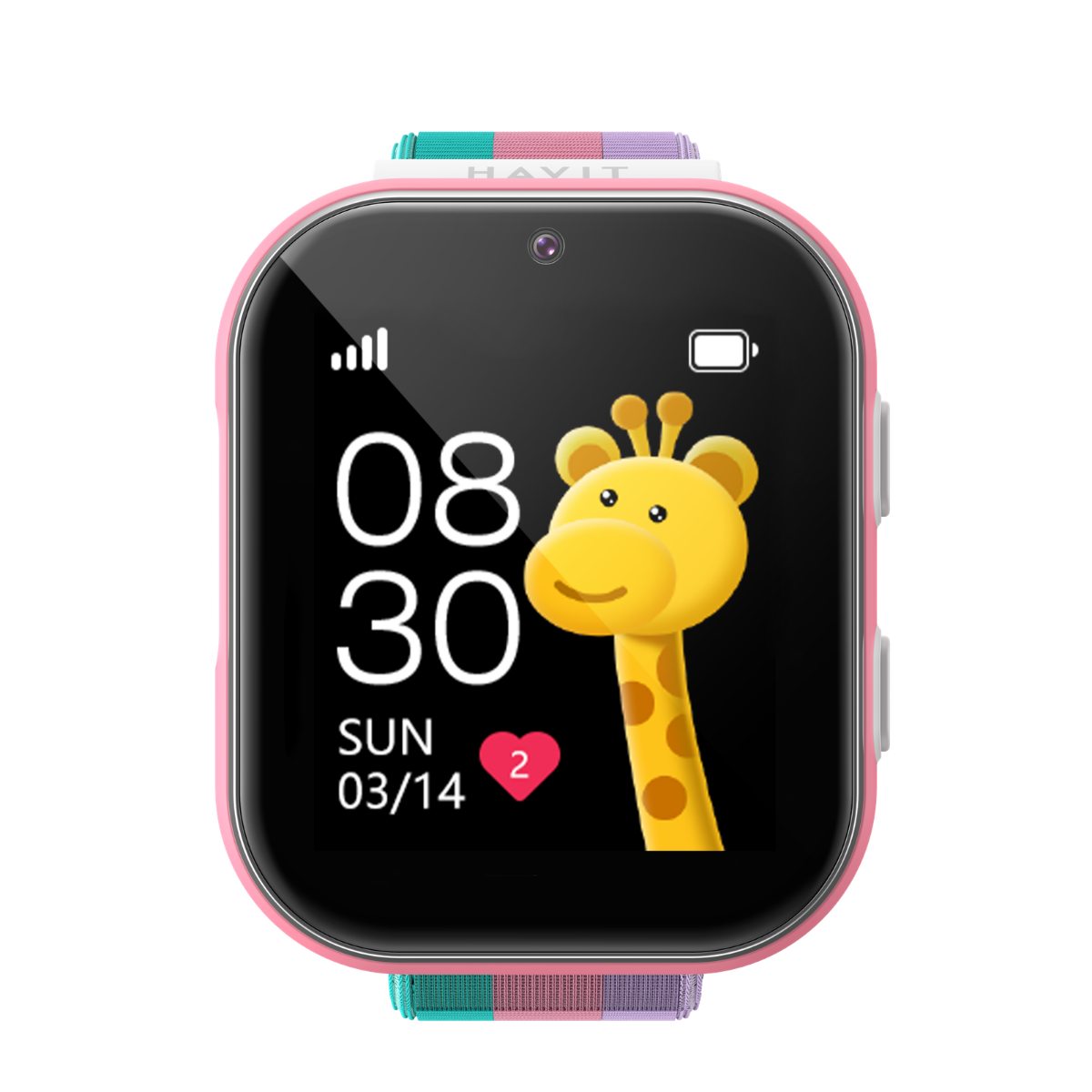 Havit KW15 GPS 4G Sim Kartlı Çocuk Saati - Değiştirebilir 3 Adet Çerçeve  - Beyaz