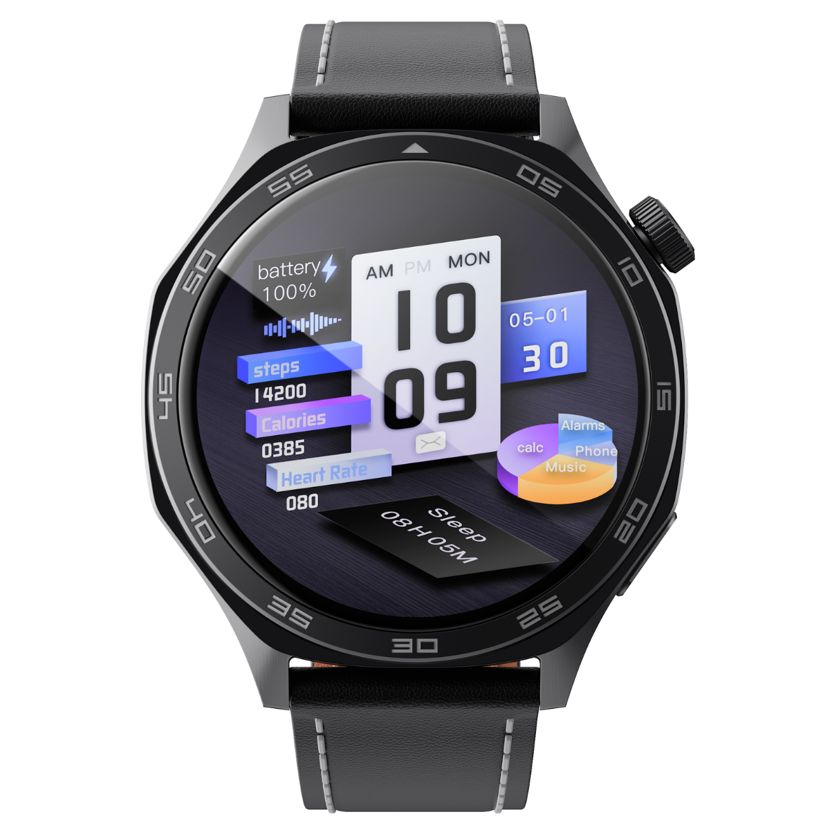 Havit M9063 1.46'' TFT HD Ekran Akıllı Saat - Bluetooth Arama, Metal Kasa - Siyah
