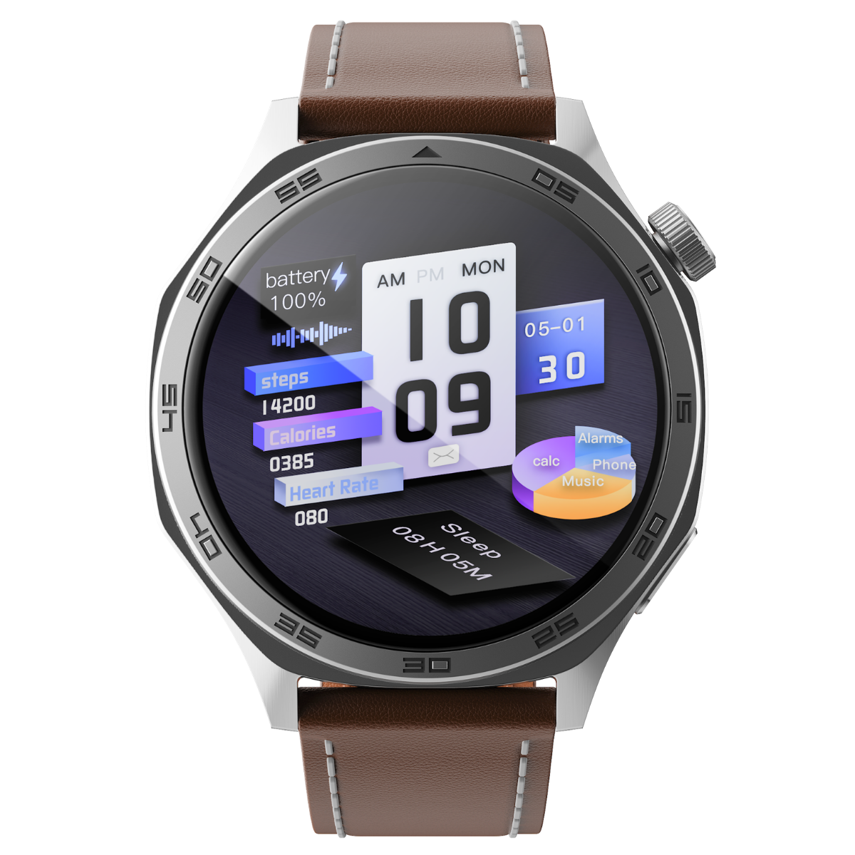 Havit M9063 1.46'' TFT HD Ekran Akıllı Saat - Bluetooth Arama, Metal Kasa - Titanyum