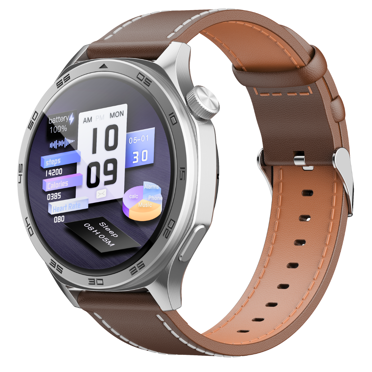 Havit M9063 1.46'' TFT HD Ekran Akıllı Saat - Bluetooth Arama, Metal Kasa - Titanyum