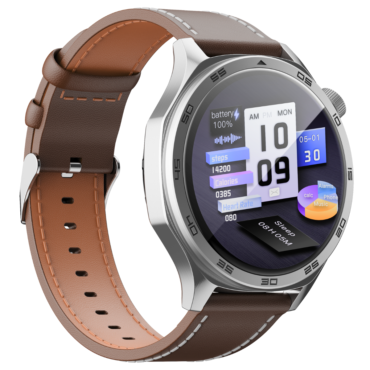 Havit M9063 1.46'' TFT HD Ekran Akıllı Saat - Bluetooth Arama, Metal Kasa - Titanyum