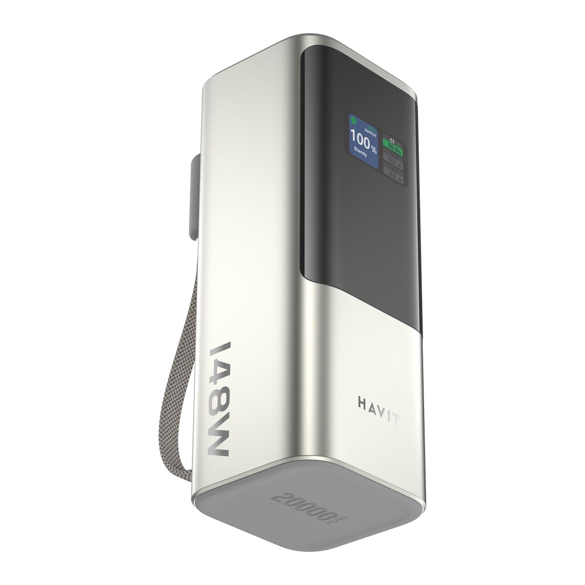 Havit PB38 20.000mAh 148W PD Hızlı Şarj Cihazı Powerbank – Akıllı Dijital Ekranlı ve Dahili USB-C Kablolu
