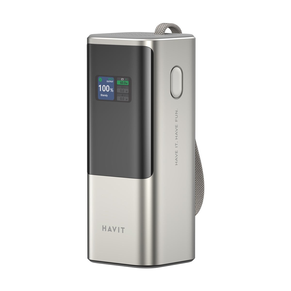 Havit PB38 20.000mAh 148W PD Hızlı Şarj Cihazı Powerbank – Akıllı Dijital Ekranlı ve Dahili USB-C Kablolu