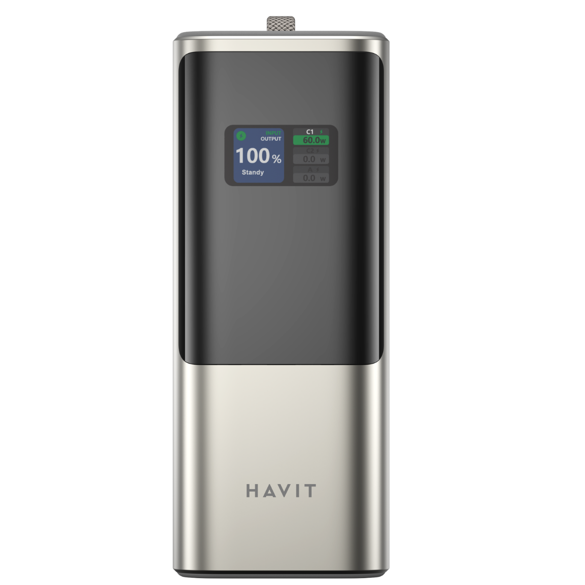 Havit PB38 20.000mAh 148W PD Hızlı Şarj Cihazı Powerbank – Akıllı Dijital Ekranlı ve Dahili USB-C Kablolu
