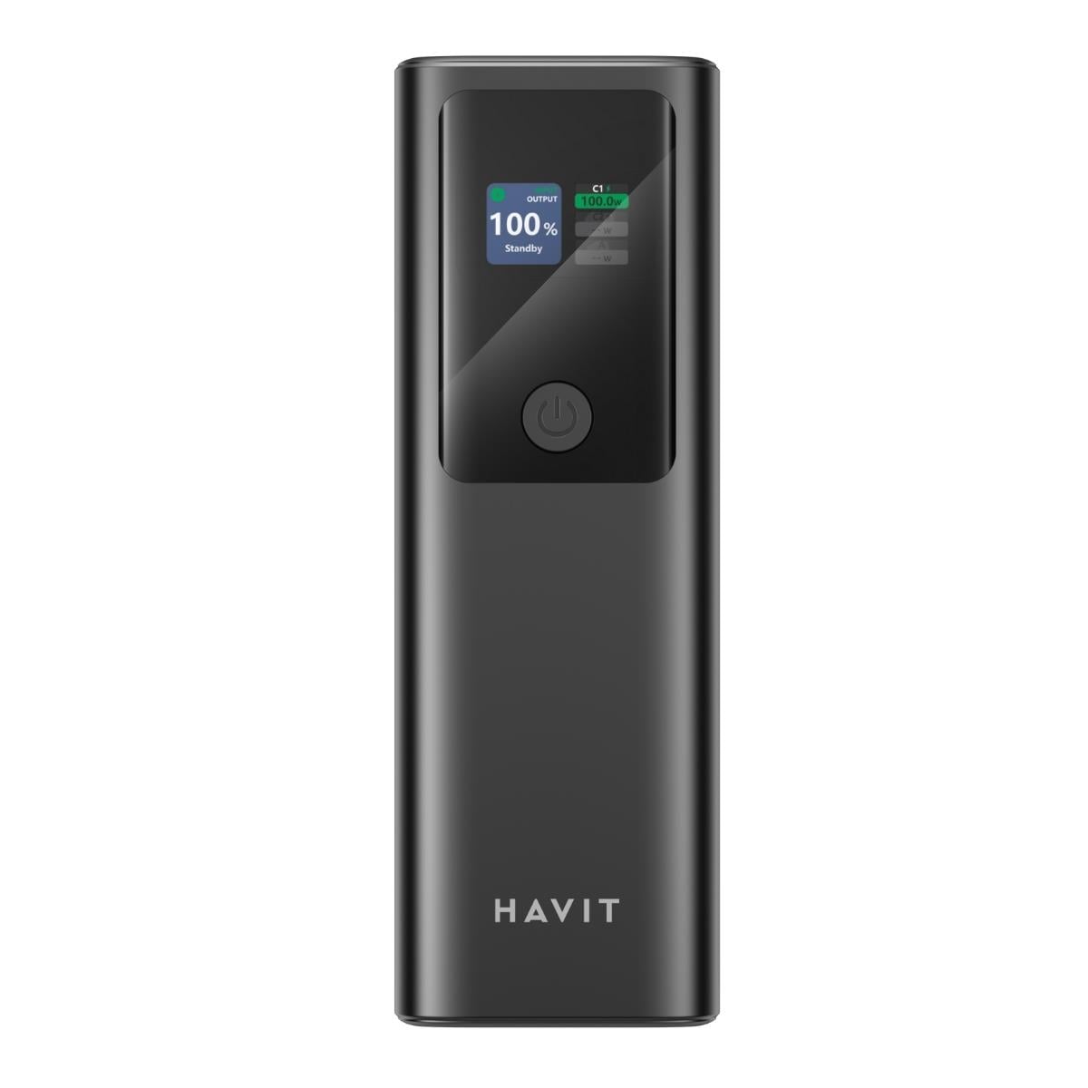 Havit PB50 PD140W Dijital Ekranlı 27000mAh Yüksek Kapasiteli Powerbank – Siyah