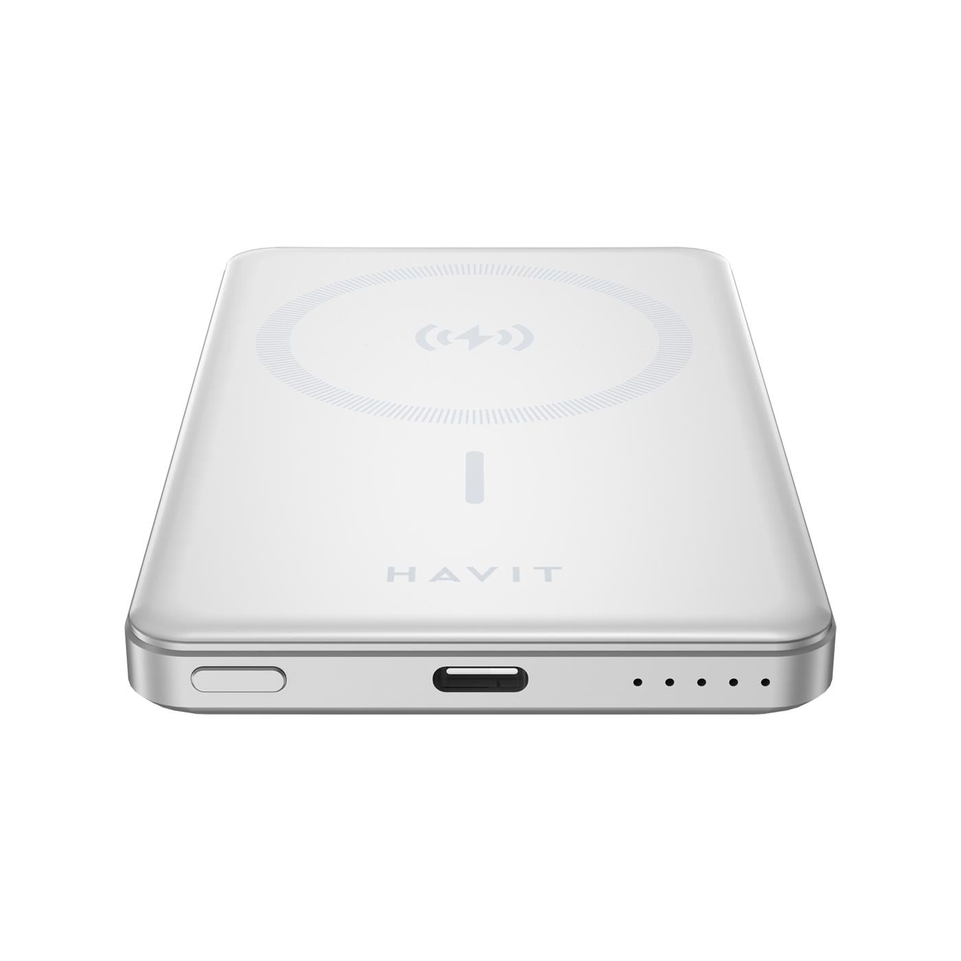 Havit PB5202 5.000mAh Magsafe Manyetik Kablosuz Powerbank Ultra Ince 20W, Iphone Uyumlu - Gri
