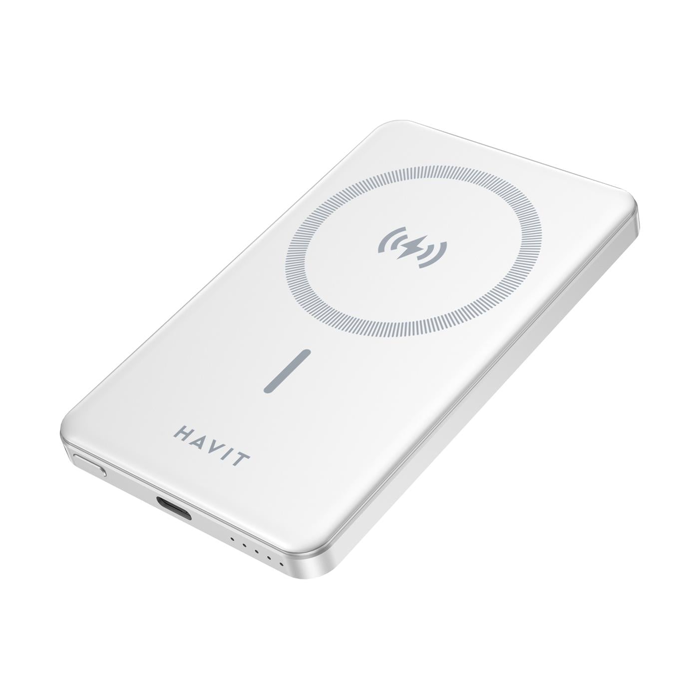 Havit PB5202 5.000mAh Magsafe Manyetik Kablosuz Powerbank Ultra Ince 20W, Iphone Uyumlu - Gri