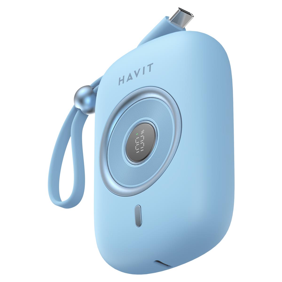 Havit PB5214 PD35W Type-C Kablo 10.000 mAh Powerbank - Mavi