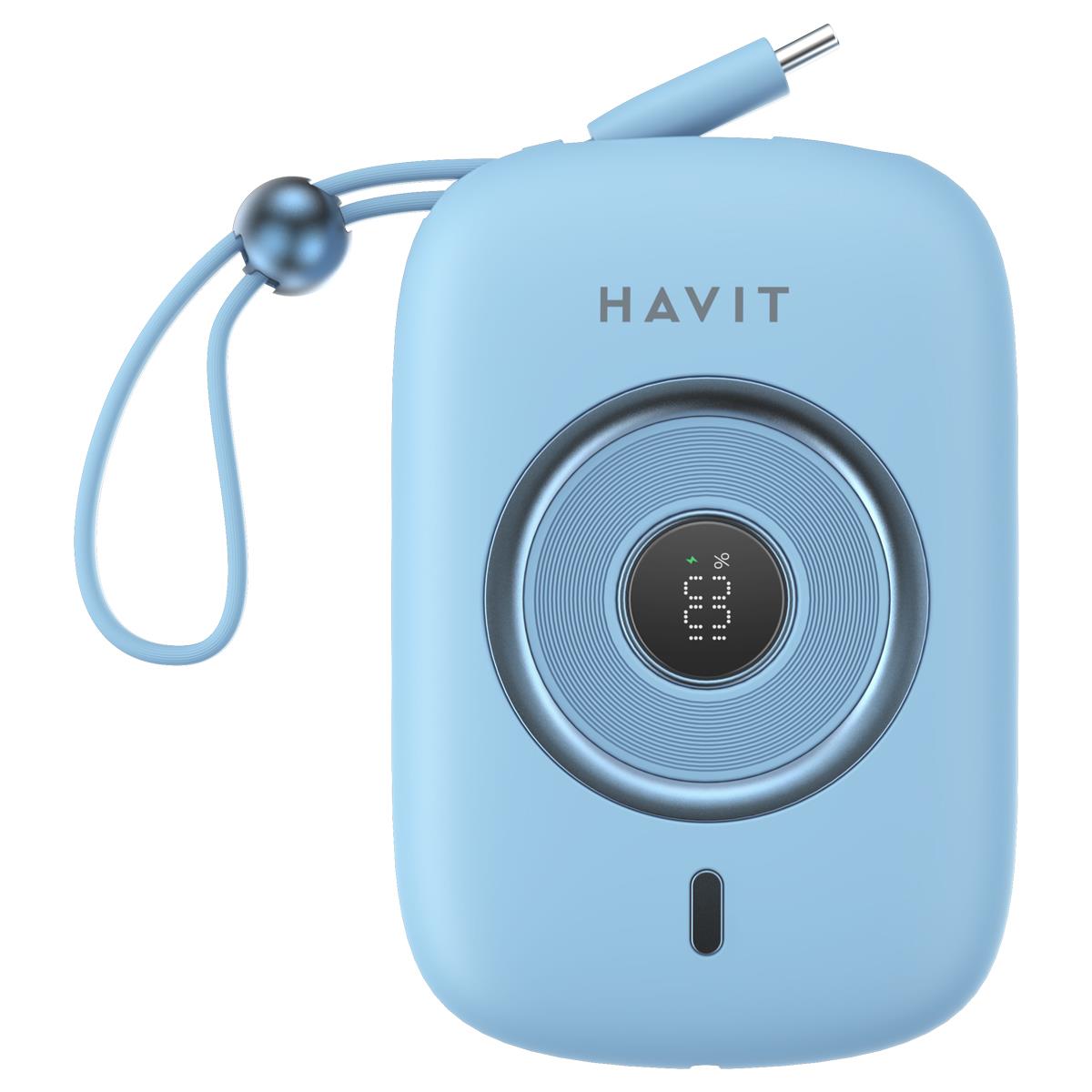 Havit PB5214 PD35W Type-C Kablo 10.000 mAh Powerbank - Mavi