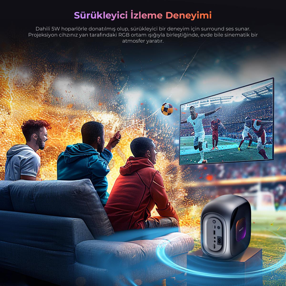 Havit PJ215 Pro Smart Projeksiyon Cihazı Android TV 9.0