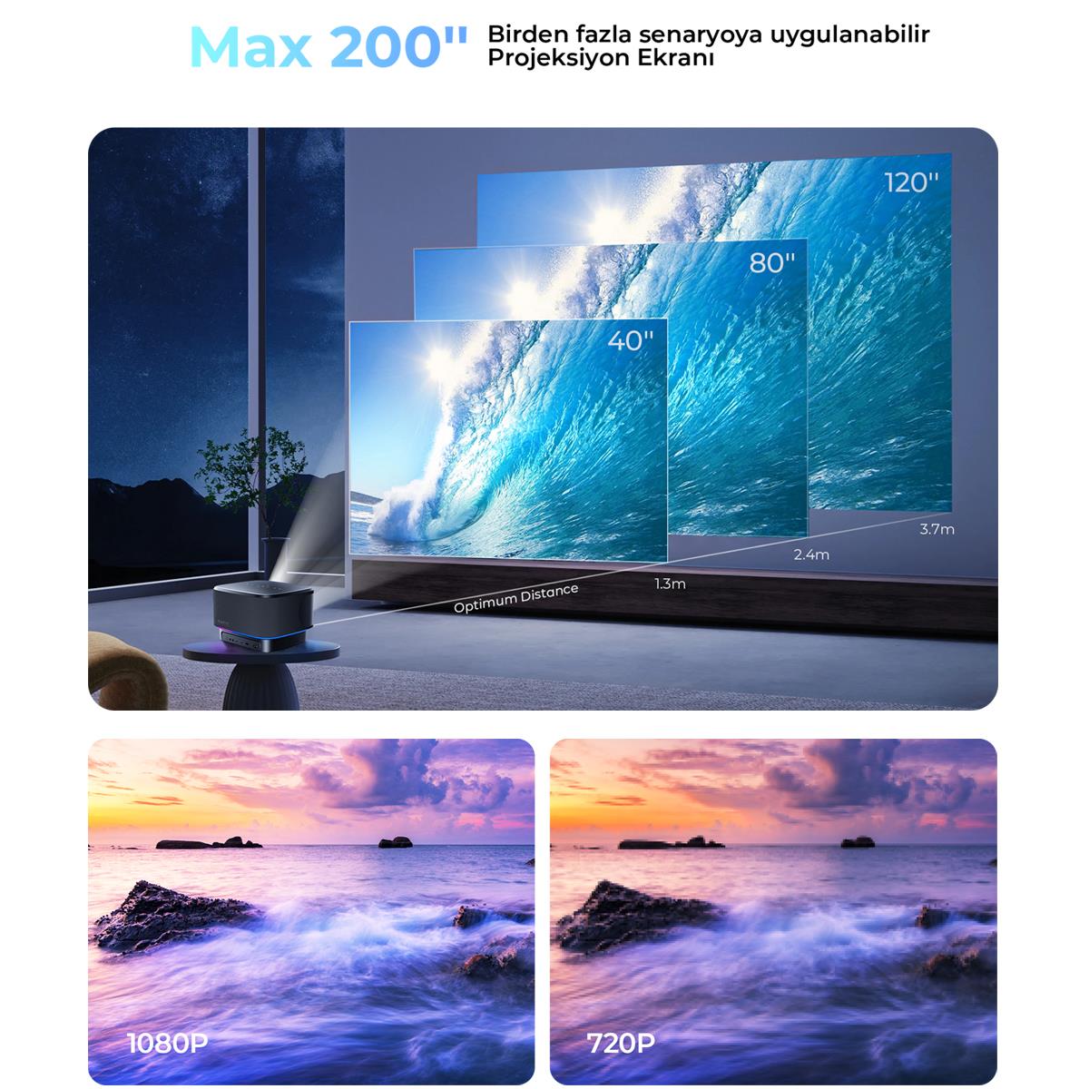 Havit PJ300 Plus Google Lisanslı Projeksiyon Cihazı - 1080p