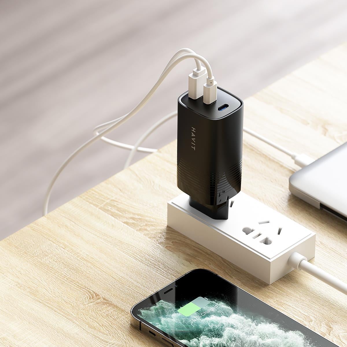 Havit UC20 65W GaN Teknoloji Hızlı Şarj Adaptörü - Siyah