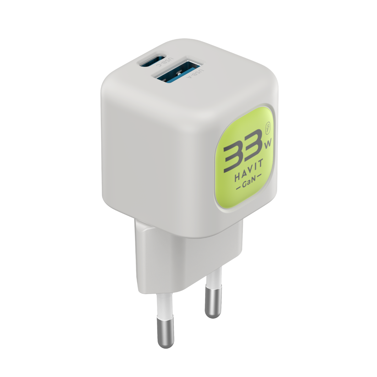 Havit UC230 Kablolu 35W Gan Teknoloji Hızlı Şarj Adaptörü - Gri Yeşil