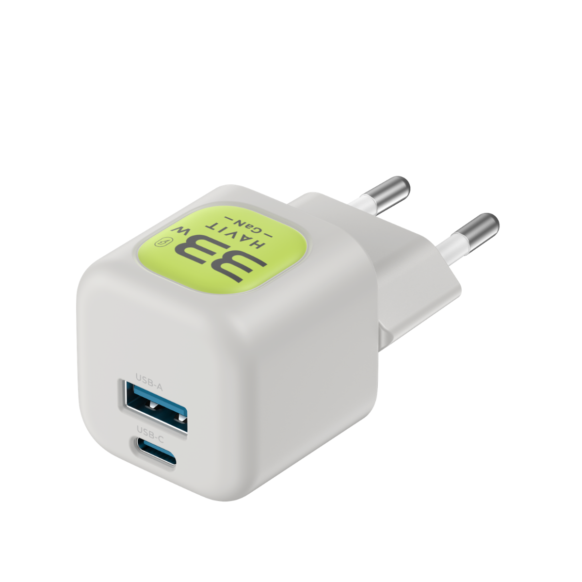 Havit UC230 Kablolu 35W Gan Teknoloji Hızlı Şarj Adaptörü - Gri Yeşil